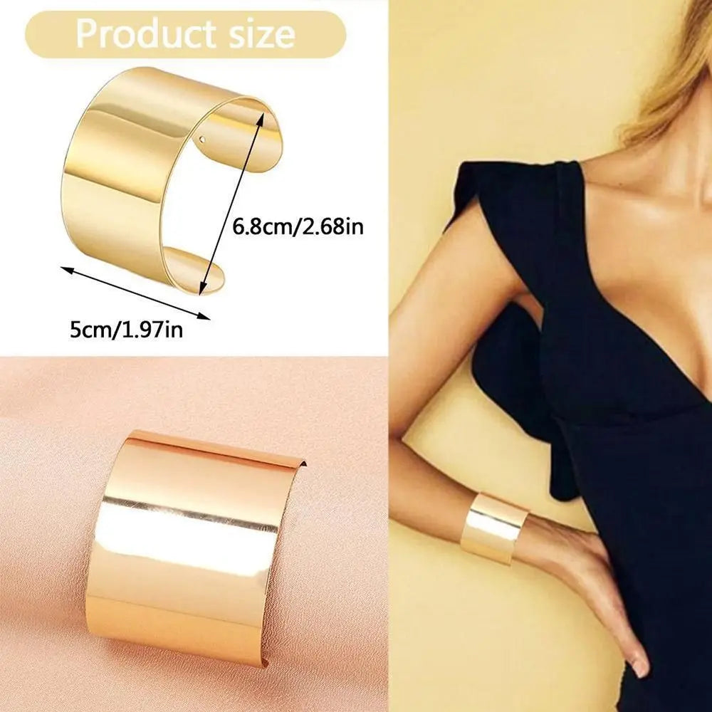 Bracelet large métal pour femme manchette ouverte  Bracelets tendance charme bras bijoux cadeaux de mode bijoux