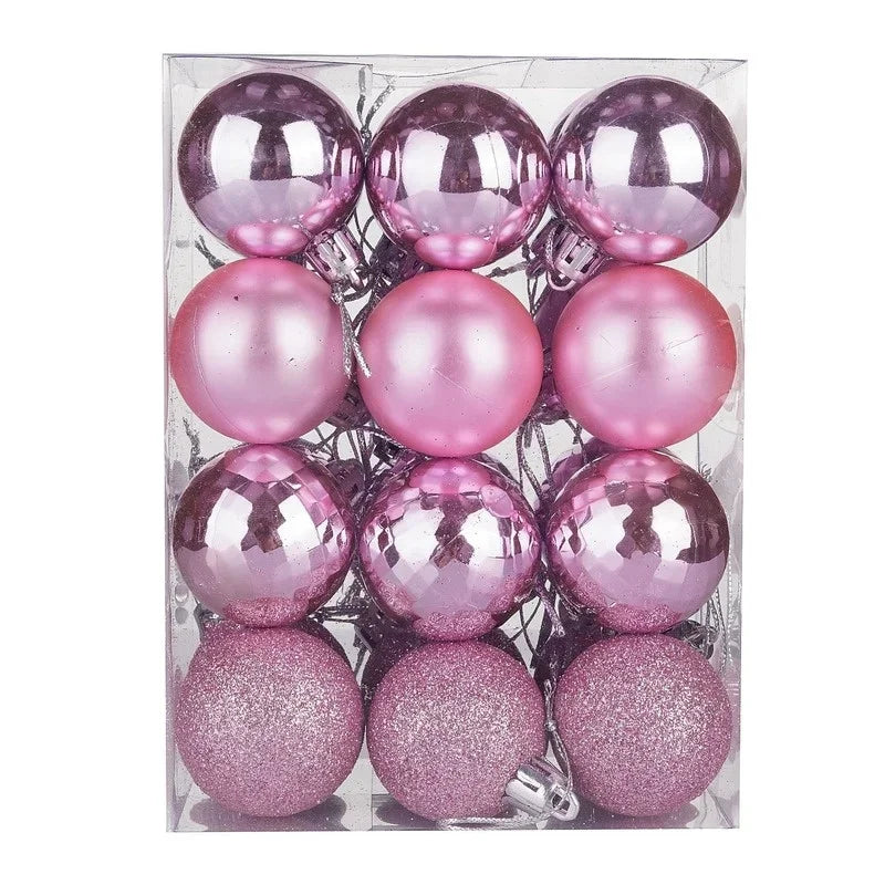 Boules de Noël pour arbre de Noël, 24 pièces, 4cm