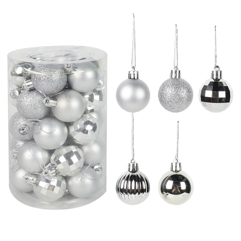 34 pièces boules de plastique de Noël arbre de Noël suspendus ornement boule de pendentif