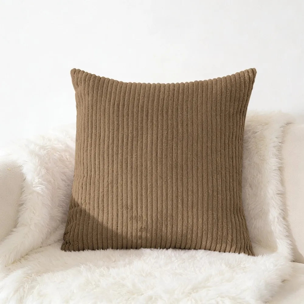 Housse de coussin en velours côtelé, grande taille 70x70 65x65