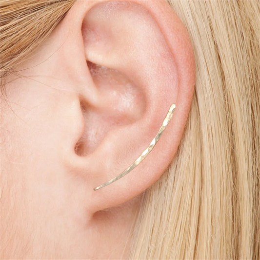 925 argent Grillz Piercing boucles d'oreilles bijoux oreille manchette charme à la main martelé or rempli Brincos boucles d'oreilles pour les femmes Oorbellen