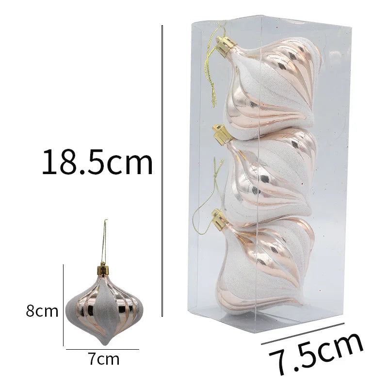 Ensemble de boules de Noël de 8cm, jouets décoratifs