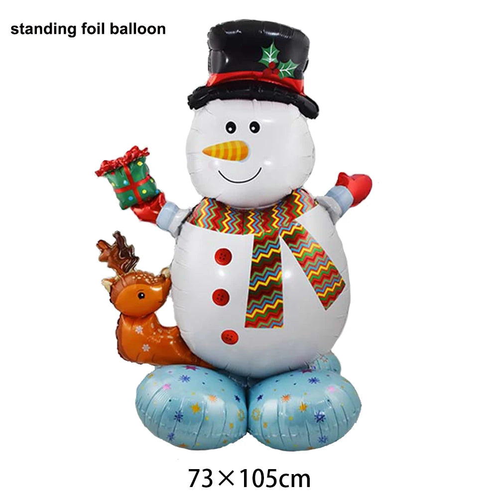 Grands ballons de fête de noël, bonhomme de neige, ours, renne, père noël