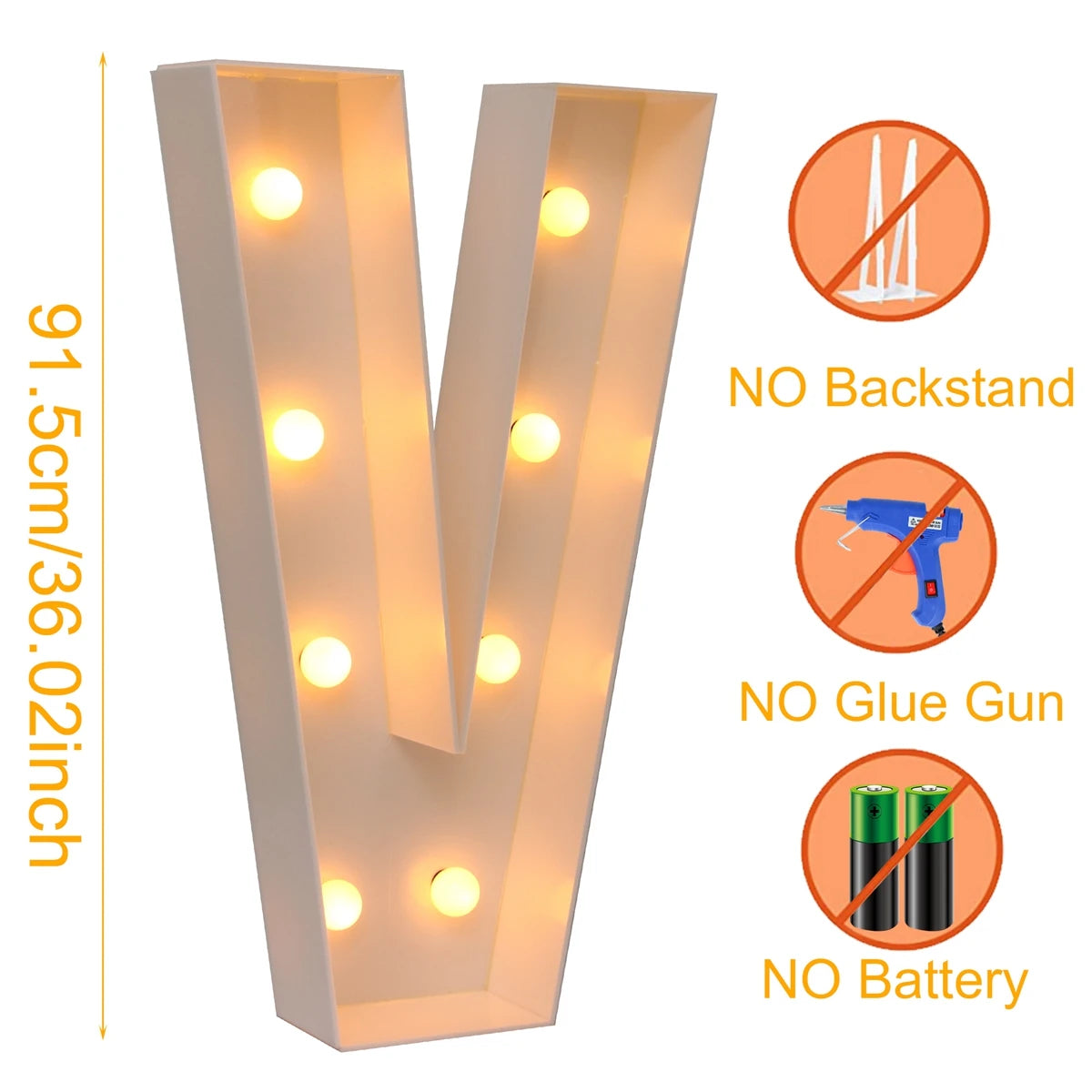 Boîte de remplissage de ballon de nom de lettre d'ange, cadre lumineux LED, baby shower, 1er anniversaire, décor de fête de mariage, Noël, bricolage, 91.5cm