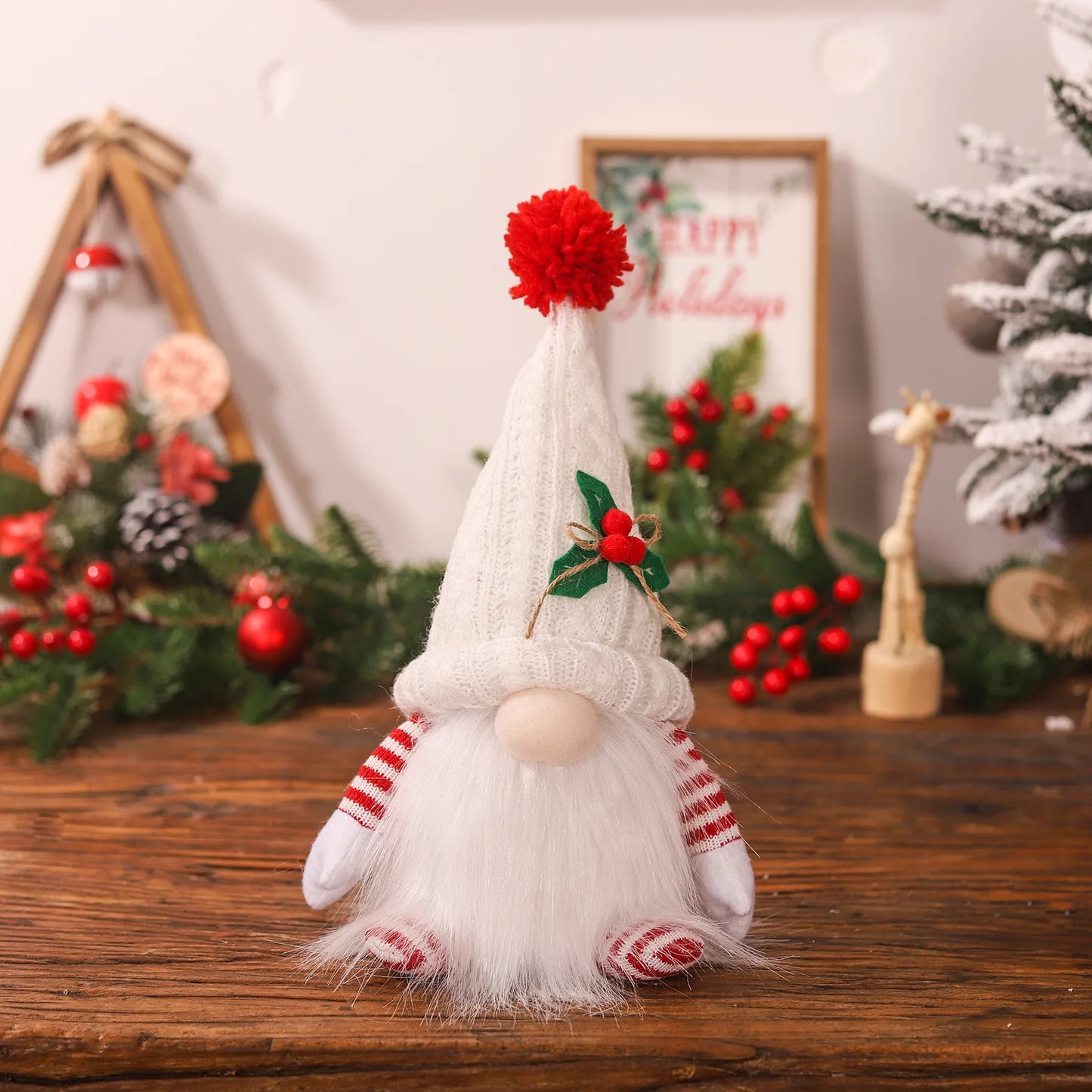 Gnome elfe avec lumière LED, décorations de Noël pour la maison