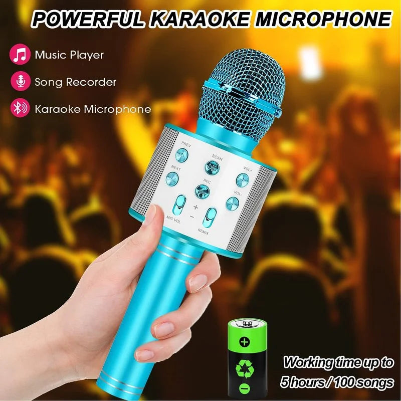 Microphone karaoké portatif TOYMOGER, conçu pour les enfants de 4 à 15 ans