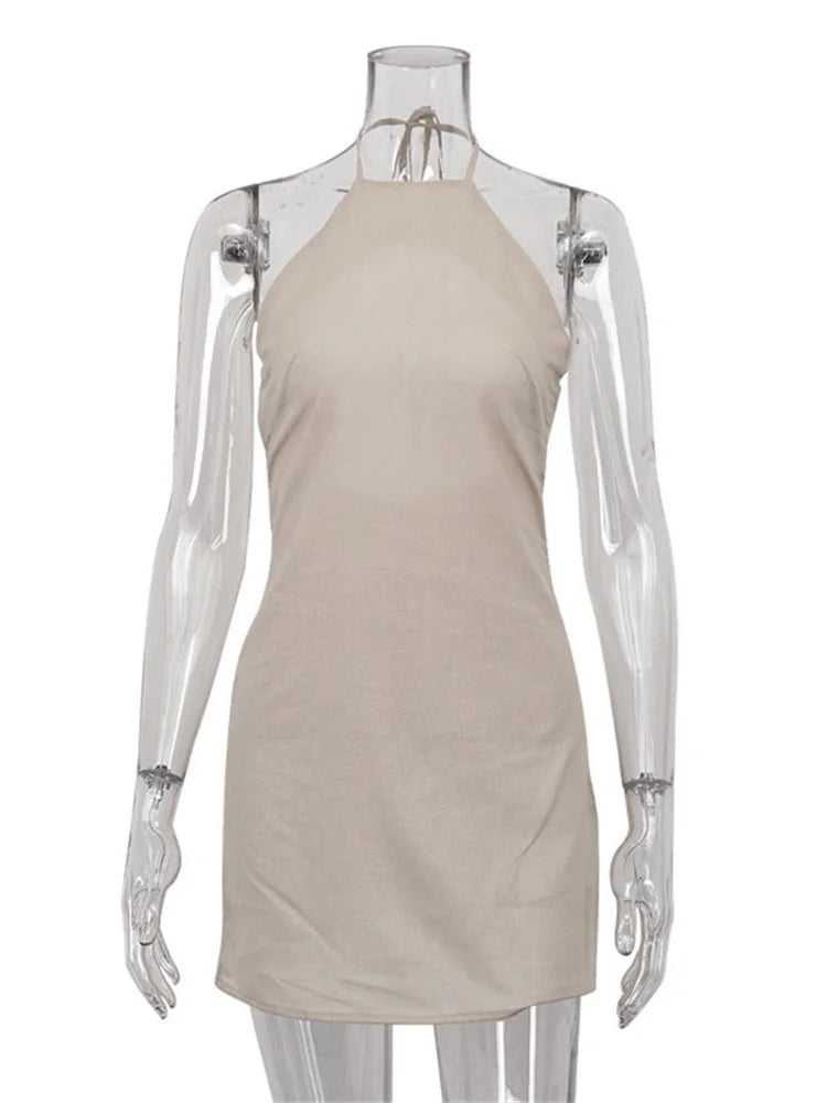 Tossy-Mini Robe à Lacets pour Femme, Dos aux, Couleur Unie, Basique, Patchwork, Décontracté, Off-initié, Sexy, Mode Féminine