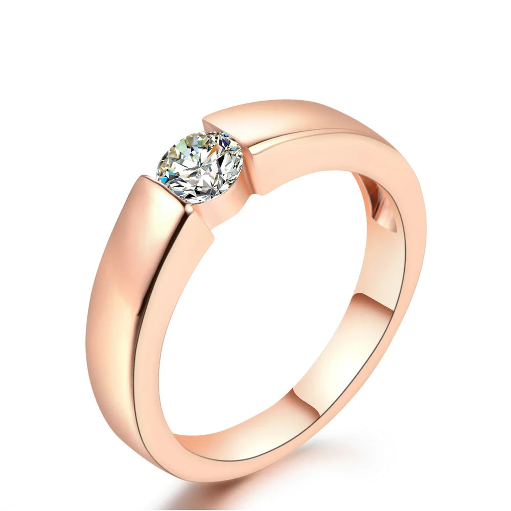 Bague de fiançailles/mariage pour femmes, Double princesse, pierre coupe juste, couleur or blanc/Rose, bijoux, offre spéciale DFR400