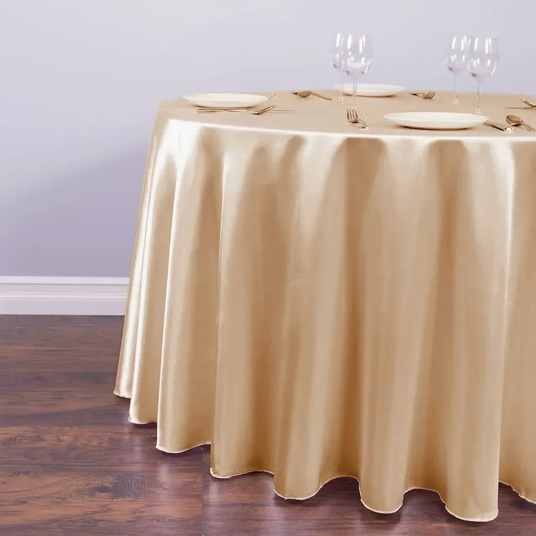 Nappe ronde en Satin, tissu lisse et brillant
