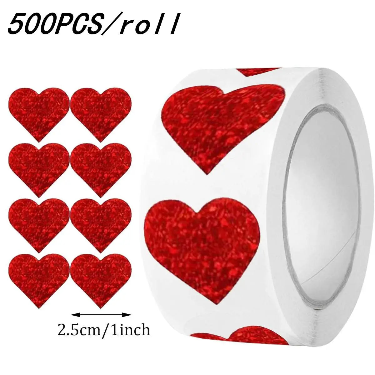 Autocollants cœur rouge pour la saint-valentin, 100 à 500 pièces, 2.5cm, pour emballage de pâtisserie, sceaux d'enveloppe, autocollants décoratifs d'amour