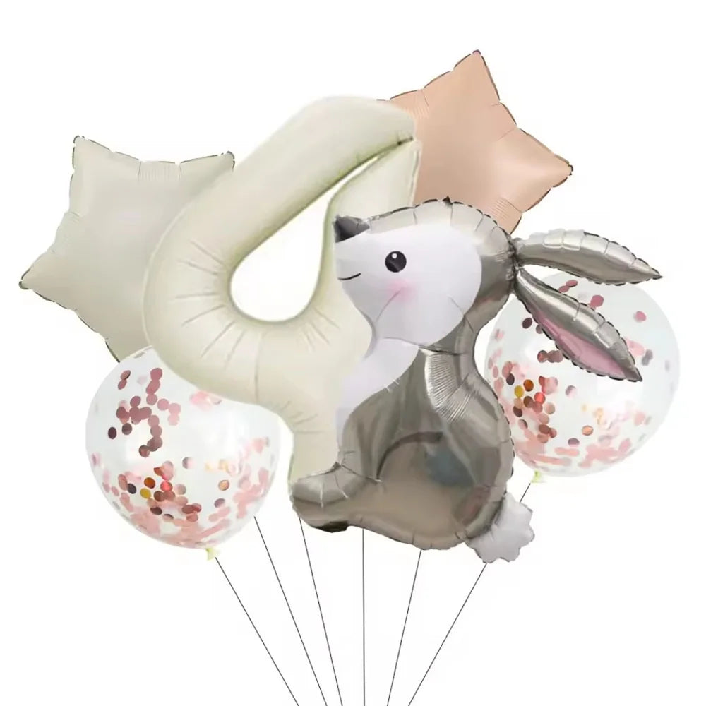 Ballon lapin de pâques, 6 pièces, 32 pouces