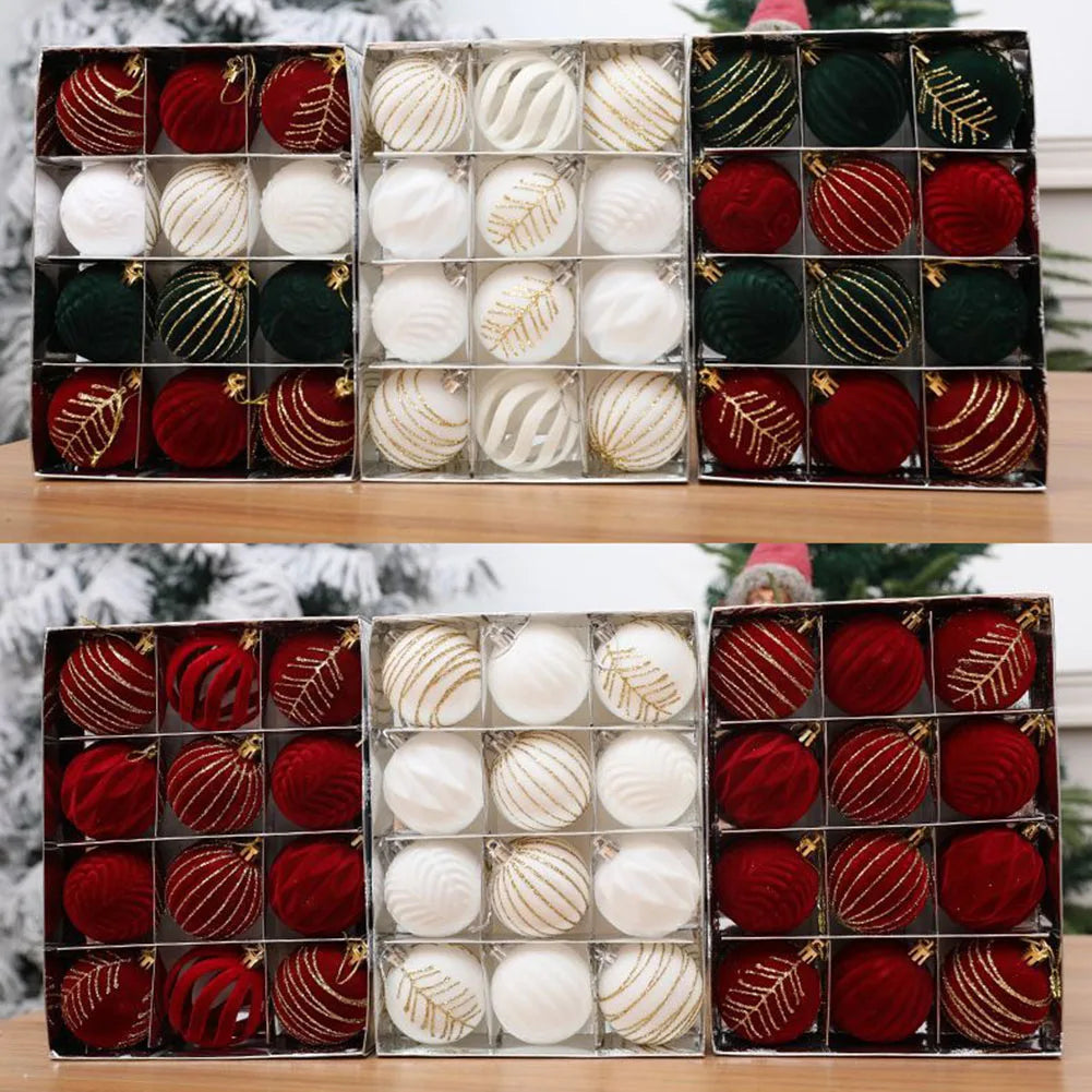 12 pièces 6CM boule de Noël décorations d'arbre de Noël