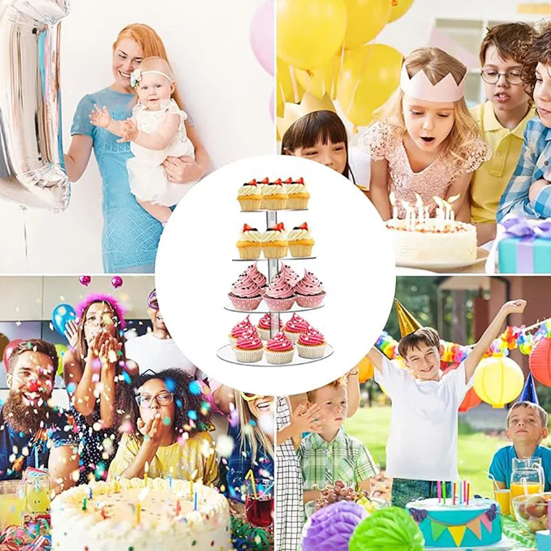 Support à cupcakes rond en acrylique à 3/4/5 niveaux