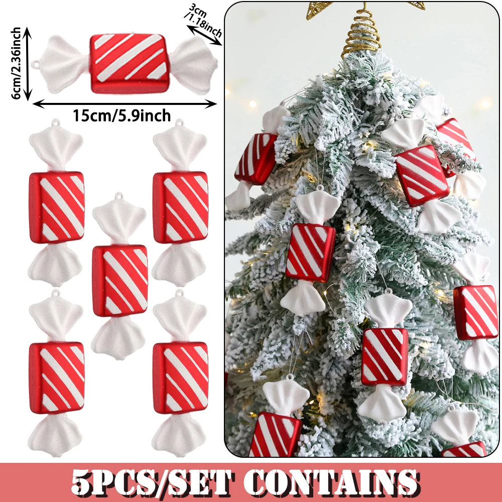 Mélange de cannes de bonbon de Noël mignonnes, sucette, arbre de Noël, ornement de Noël, décoration de la maison, décor de Noel, 2023