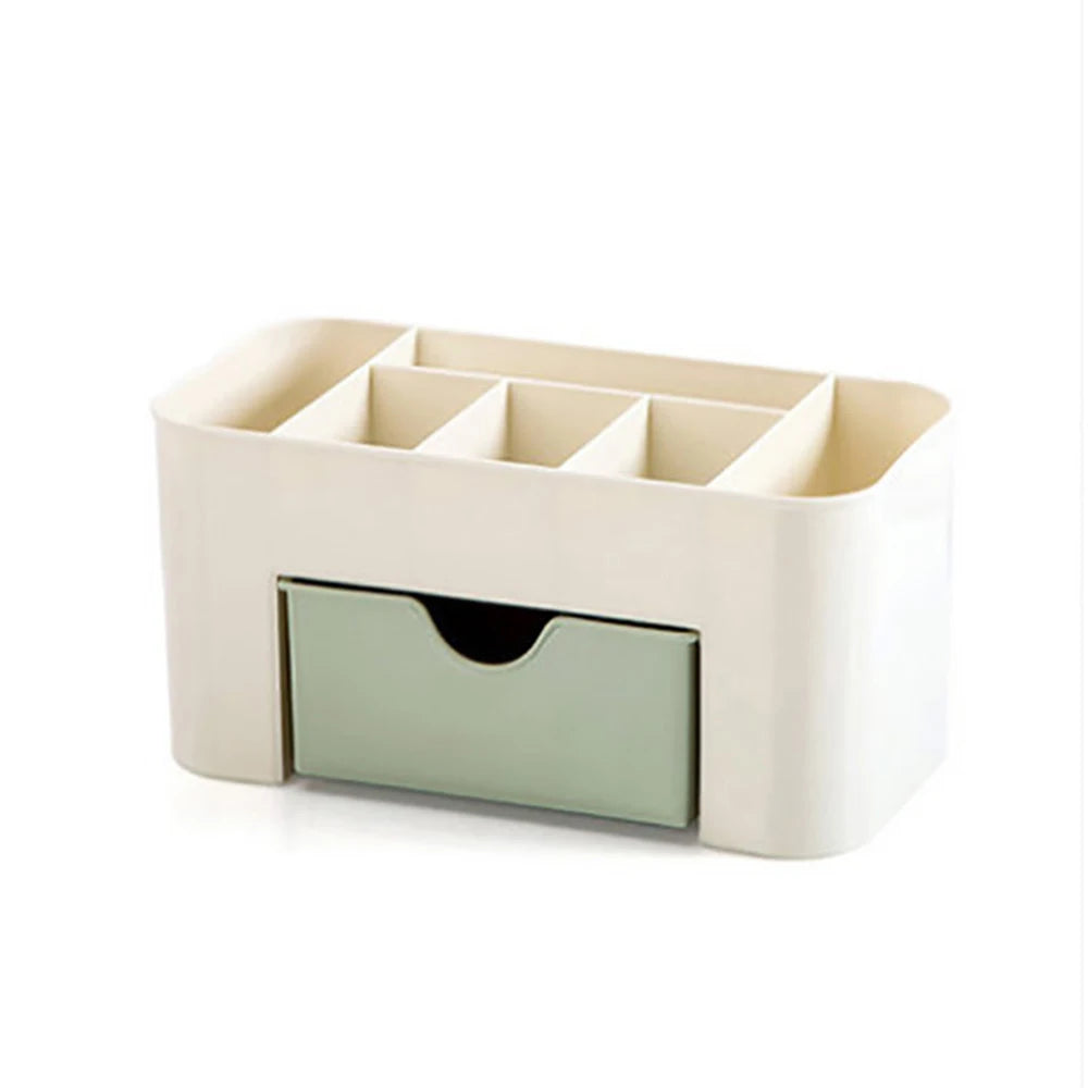 LULAA Nail Art Organizer Desktop Drawer Cosmetic Storage Box Makeup Brush Organizer Box Jewelry Lipstick Mask Compartment