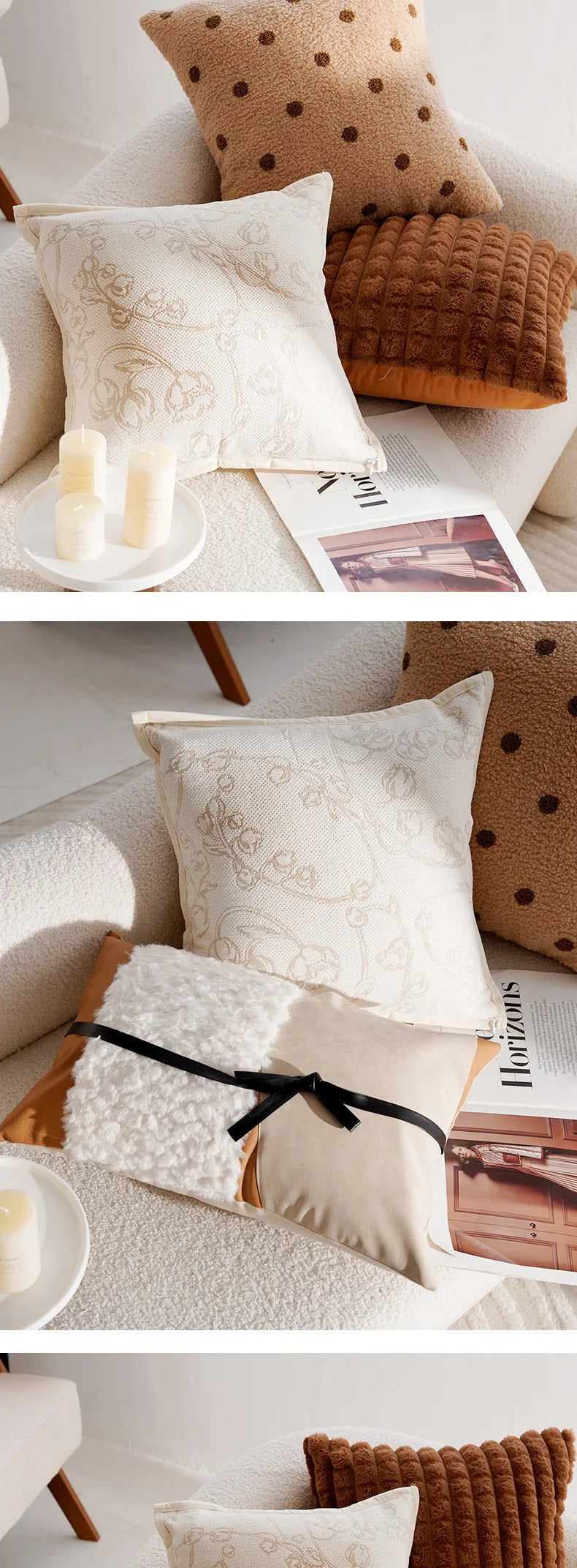 Housse de coussin de luxe légère, 30x50/45x45CM