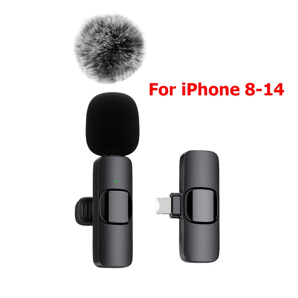 Microphone Lavalier sans fil, enregistrement Audio et vidéo, Mini micro pour iPhone, Android, ordinateur portable, jeu en direct, téléphone portable