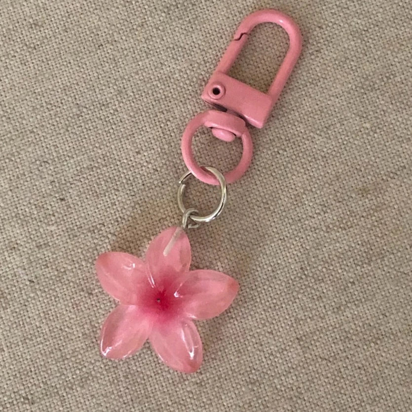 Porte-clés Floral Transparent, mignon, esthétique, polyvalent, sac, étui pour écouteurs, accessoires de charme pour femmes et filles