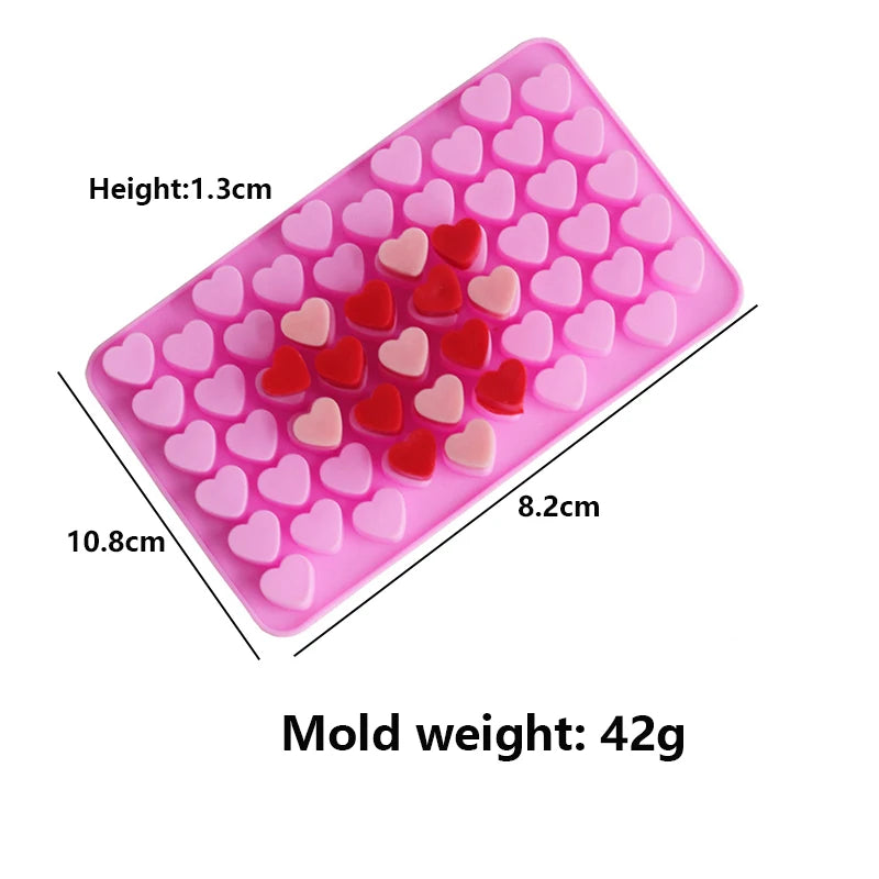 Moule à bougie en Silicone en forme de cœur, 55 compartiments, Kit de fabrication de bougies pour la saint-valentin, gâteau d'amour, moule de cuisson au chocolat, cadeaux de fête