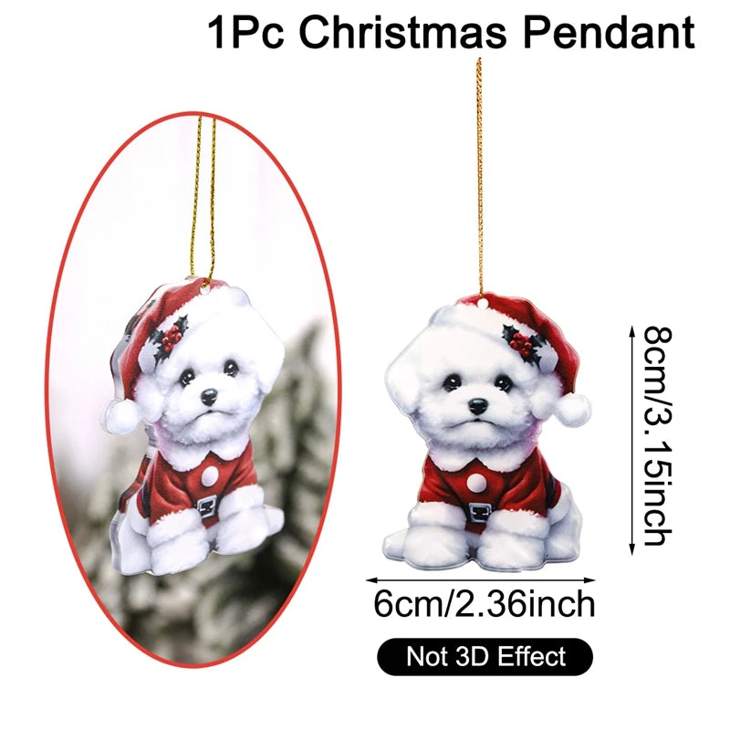 Ornements de Noël de chien de dessin animé