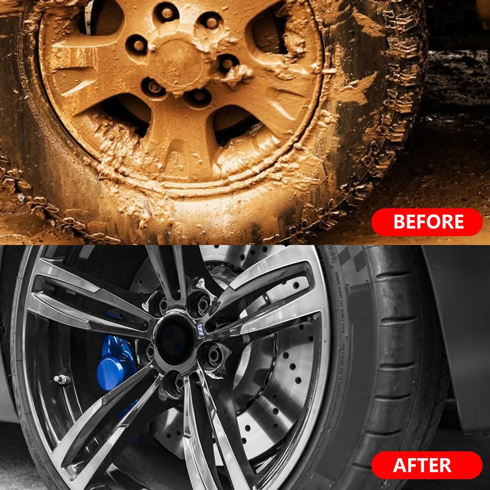 Brosse de nettoyage de pneus de jante de roue de voiture, nettoyeur de poils souples, anti-rayures, outil de lavage de détail automobile flexible pour tous les types de roues