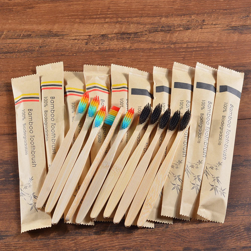 10 Piece Soft Bristles Bamboo Toothbrush Eco Friendly Vegan Tooth Brush Escova De Dente Cepillo De Dientes Bambu Brosse A Dent