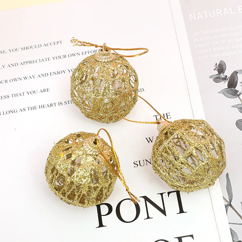 Boule Dorée de Noël, 3,6 Pièces, décorations d'Arbre de Noël