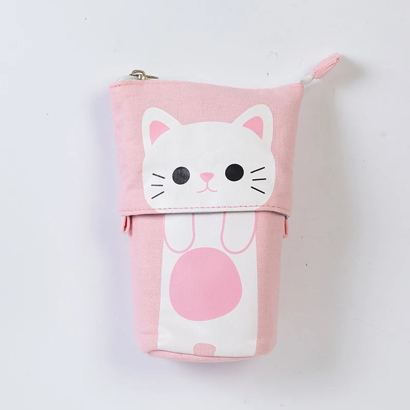 Kawaii – trousses à crayons pour filles et garçons, boîte à crayons en forme de chat mignon avec fermeture éclair, fournitures scolaires, papeterie cadeau, pochettes Pop Up, Trousse Scolaire