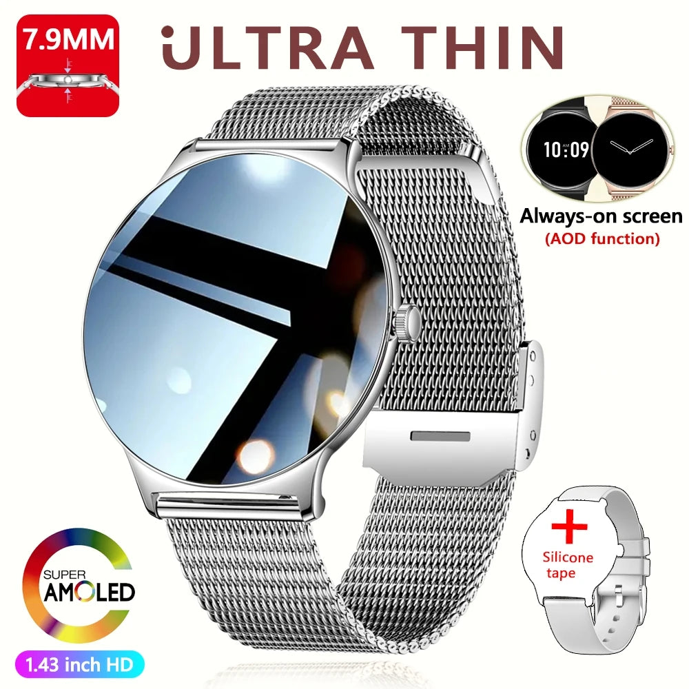 Pour Huawei Xiaomi nouvelle montre intelligente Ultra mince femmes écran toujours afficher l'heure Bracelet de sport Bluetooth appel mode Smartwatch
