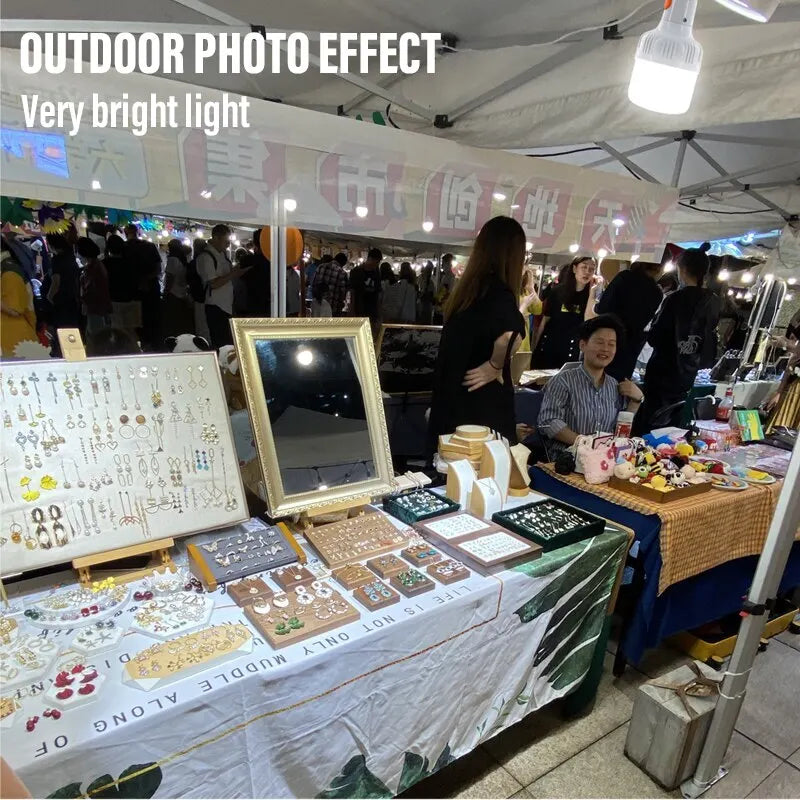 Ampoules LED rechargeables par USB pour l'extérieur, haute luminosité, lumière de secours, crochet, camping, pêche, lanterne portable, veilleuses