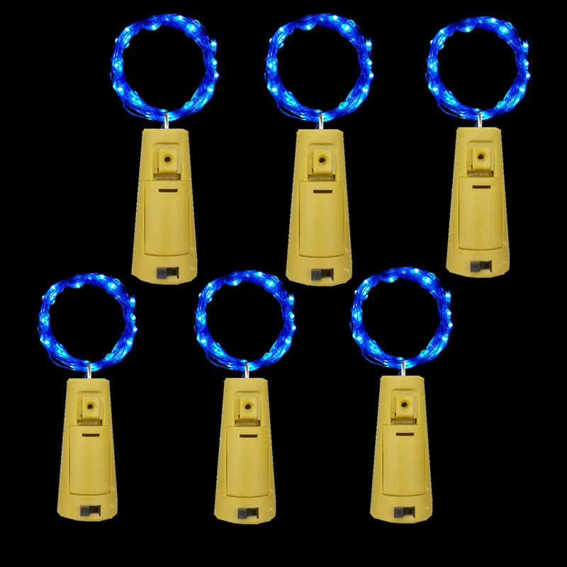 6 pièces - bouteille lumière batterie puissance LED bouteille