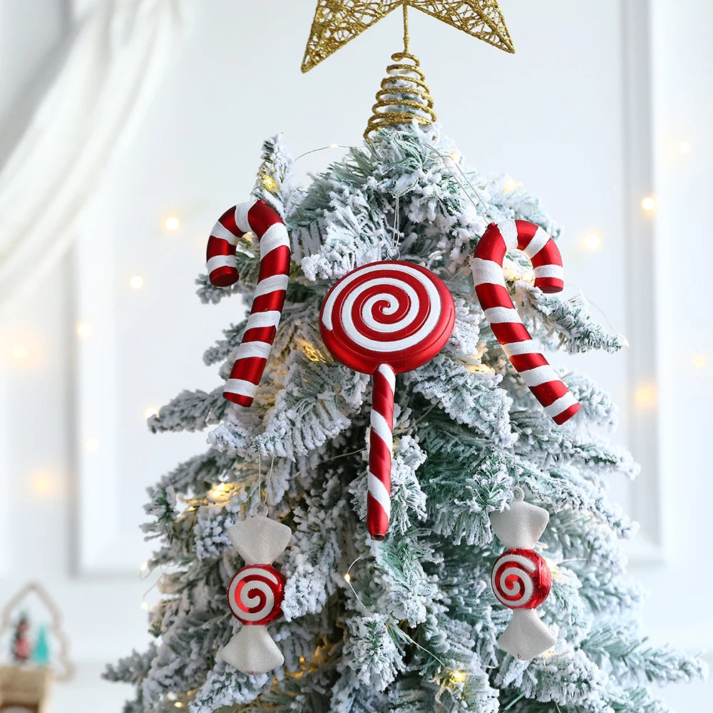 Mélange de cannes de bonbon de Noël mignonnes, sucette, arbre de Noël, ornement de Noël, décoration de la maison, décor de Noel, 2023