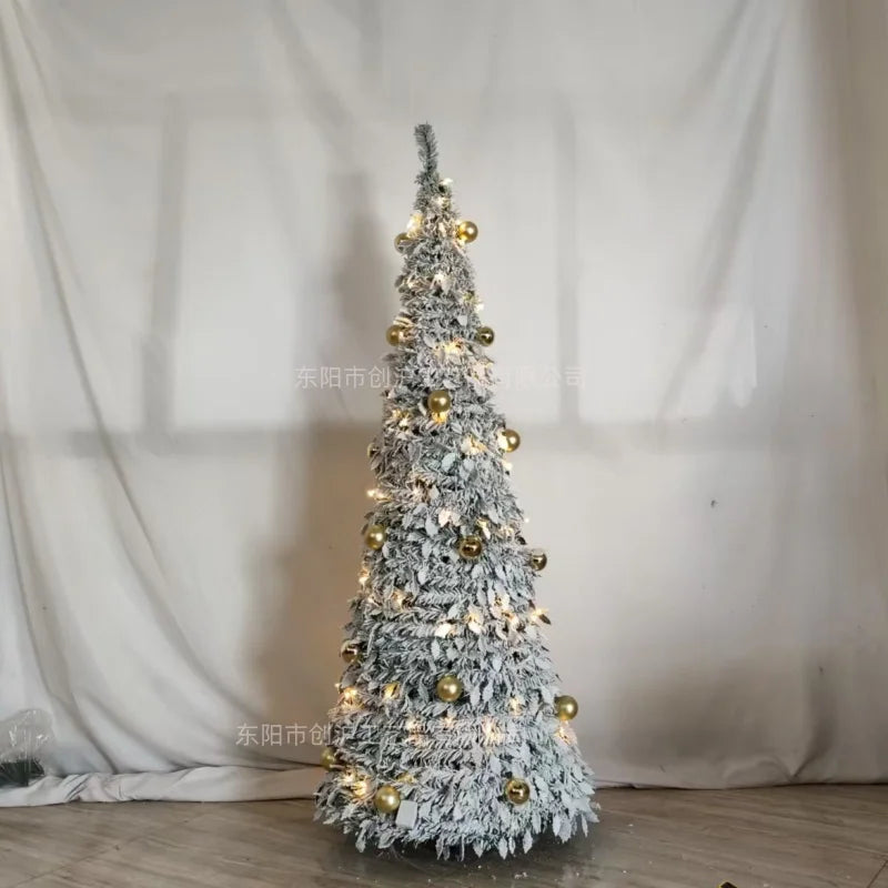 Arbre de noël pliable pré-décoré, décoration festive