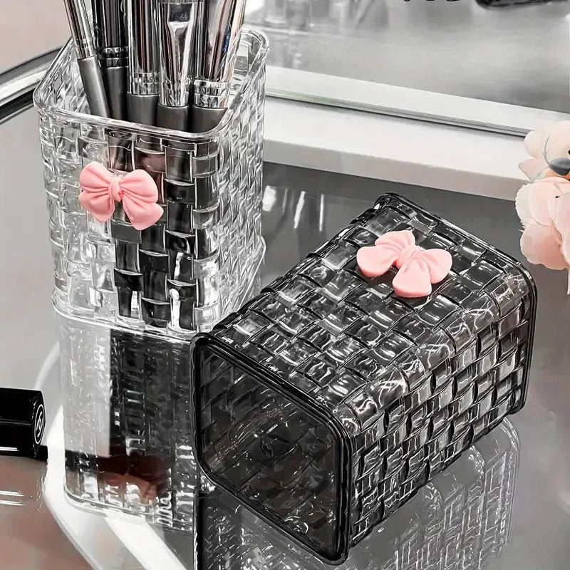 Boîte de rangement pour pinceaux de maquillage en acrylique transparent, organisateur de cosmétiques de bureau, rangement de rouge à lèvres, présentoir de vernis à ongles, étui à bijoux