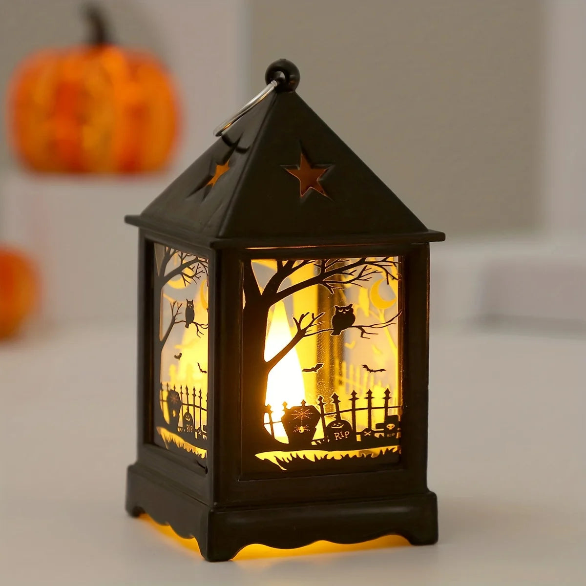 Lampe à Huile LED pour Halloween,  Lanterne