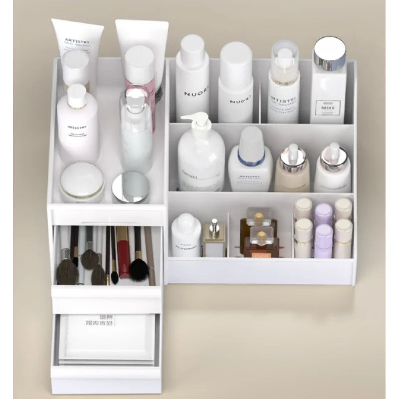 Drawer Makeup Box Organising Plastic Shelf Cosmetic Skin Care Dresser Desktop Storage Box Display Racks