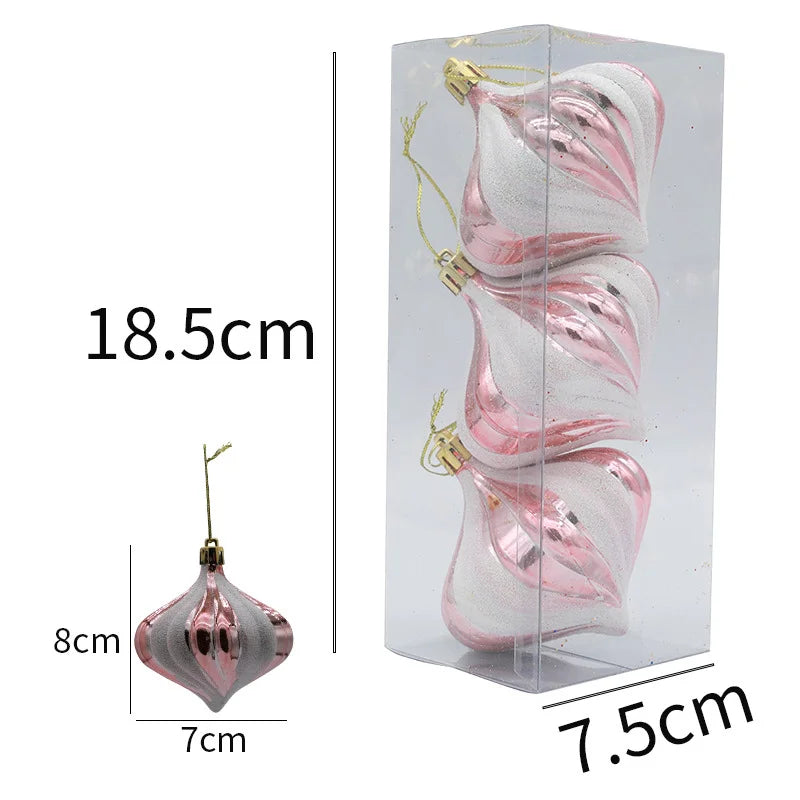 Ensemble de boules de Noël de 8cm, jouets décoratifs