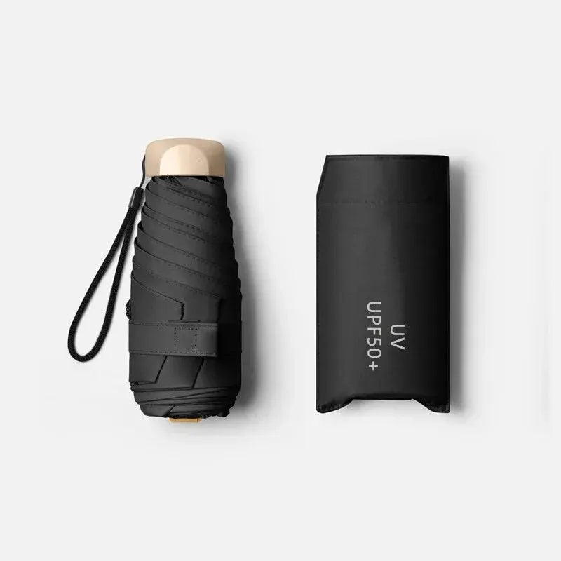 Mini Parapluie de Poche Pliable en Vinyle, Protection UV et Ultraviolets, Pare-Soleil, Capsule Parasol, 1 Pièce, 55% de Réduction