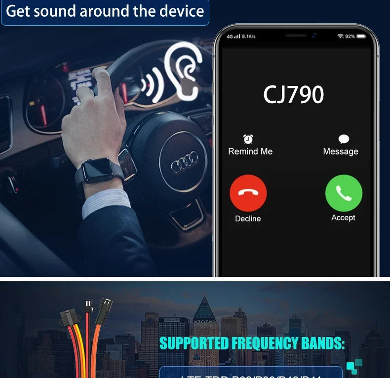 Traqueur GPS 4G pour Voiture et Moto, Moniteur Vocal SOS, État ACC, Remorquage, Arrêt, Choc, Déplacer, Appel SMS, Localisateur d'Alarme CJ790D