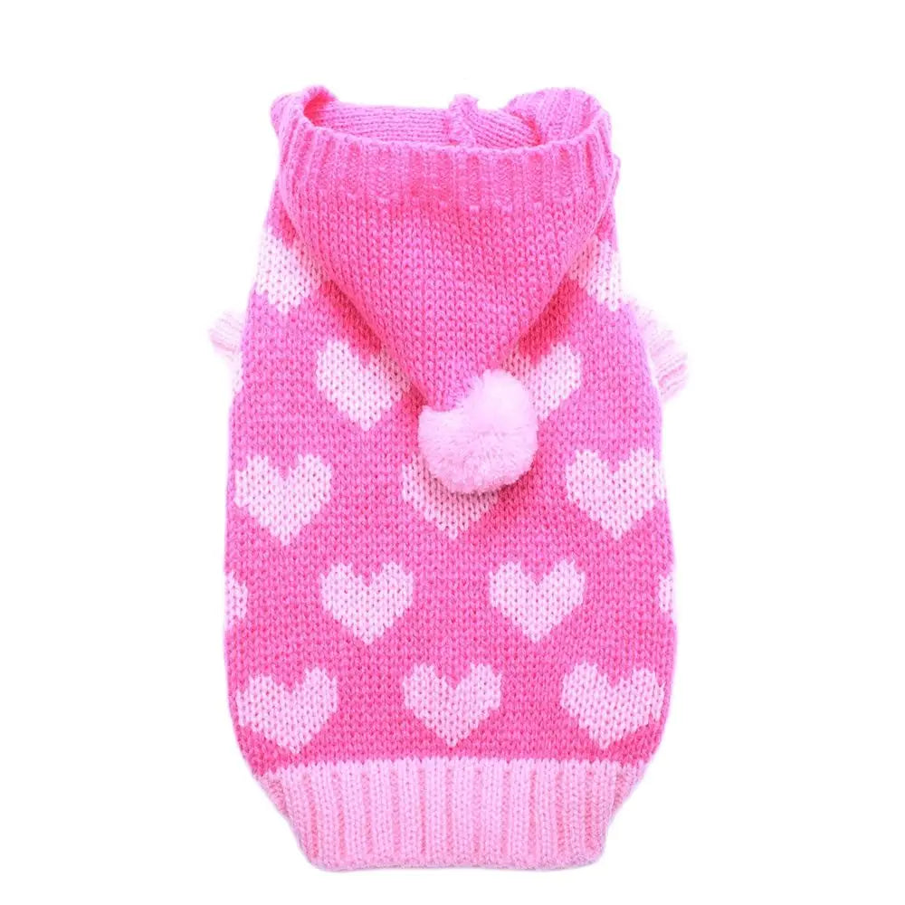 Chat chien pull à capuche coeurs modèles pull animal chiot manteau veste vêtements chauds pour Chihuahua Yorkie caniche