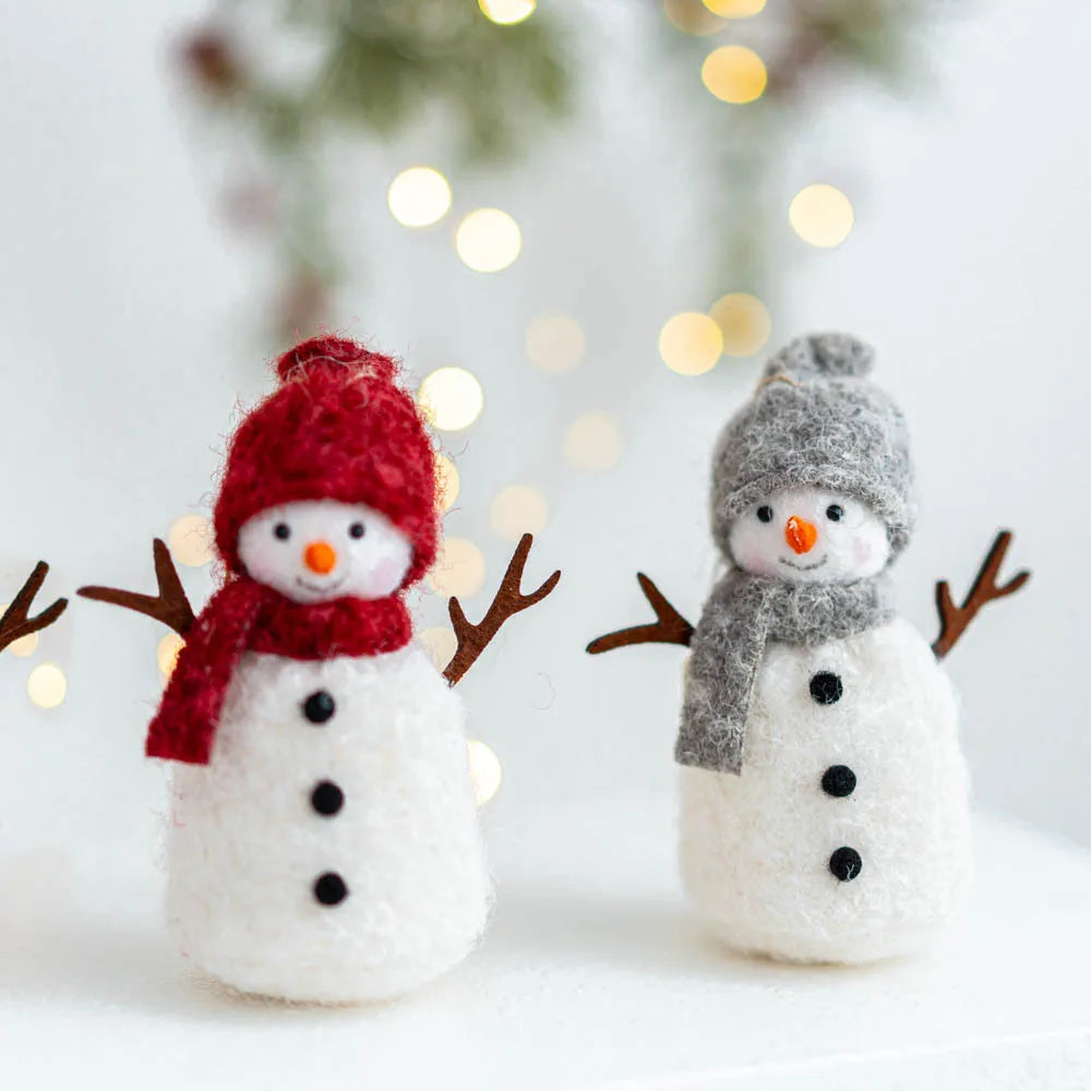 Pendentif de Bonhomme de neige de Noël, décoration d'arbre de Noël, poupée en feutre