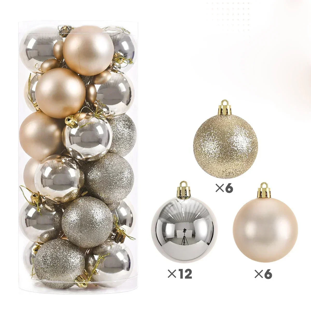 Boules de noël 3/4/6CM, 24 pièces, grande boule, pendentif d'arbre de Noël