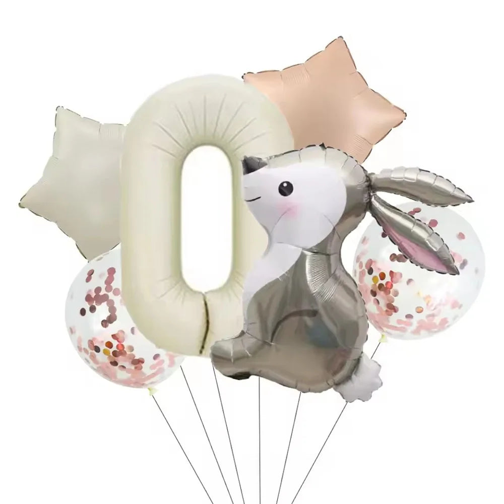 Ballon lapin de pâques, 6 pièces, 32 pouces