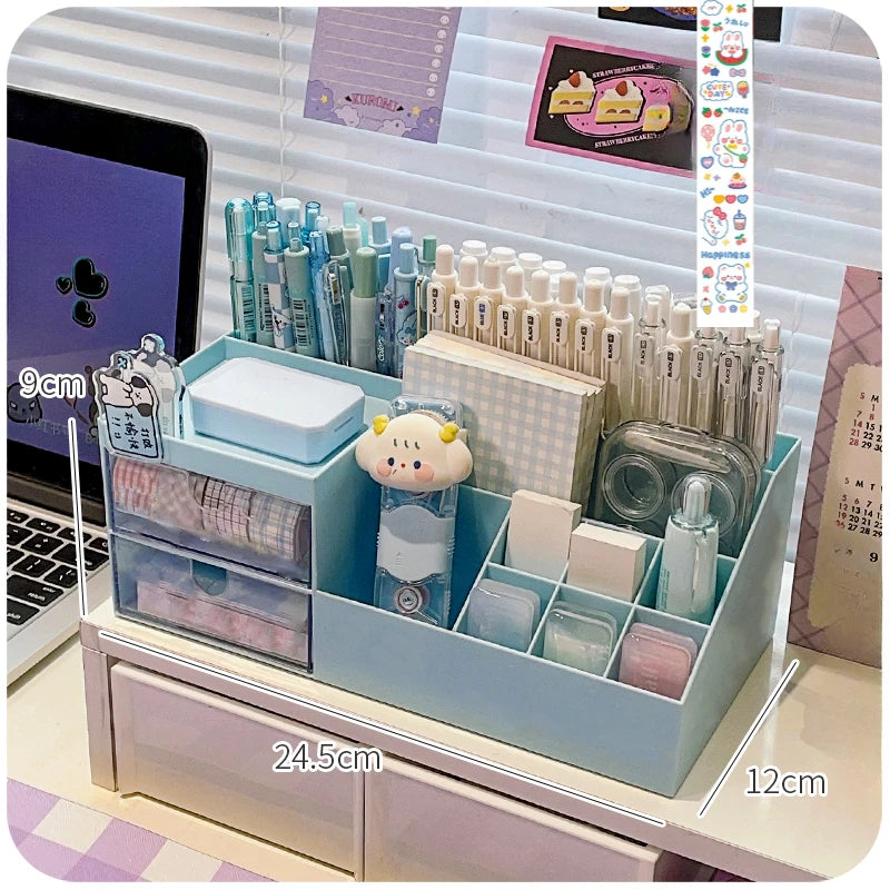 Porte-stylos boîte de rangement organisateur fille tiroir-type bureau