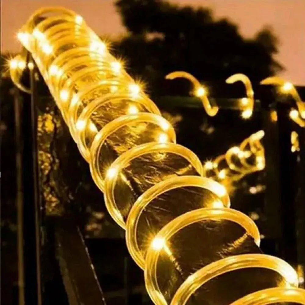 Corde solaire lumières solaire lumière LED chemin pont extérieur jardin solaire chaîne lumières étanche bandes d'éclairage extérieur 8 Modes d'éclairage