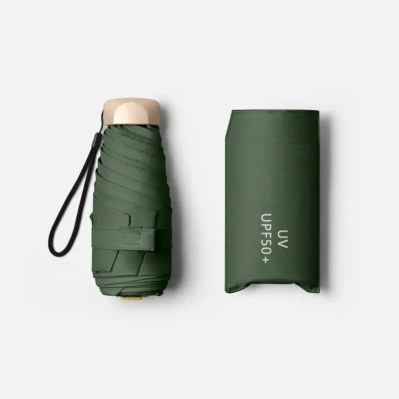 Mini Parapluie de Poche Pliable en Vinyle, Protection UV et Ultraviolets, Pare-Soleil, Capsule Parasol, 1 Pièce, 55% de Réduction