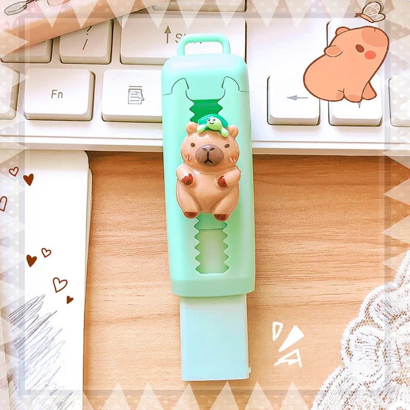 Gomme Capybara douce Kawaii Push Rib pour enfants, fournitures scolaires, papeterie gratuite pour le bureau, gomme en caoutchouc pour étudiants, cadeau propre