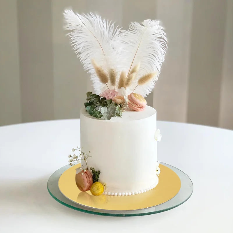 Planches à gâteaux rondes dorées et argentées, 10/16/22/26cm, Base en carton circulaire, plateau à Dessert pour cupcakes, fournitures de décoration de gâteaux pour fête d'anniversaire