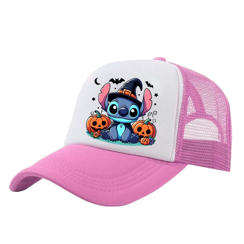 Casquette de baseball Stitch pour garçons et filles, chapeau de soleil en maille imprimé hip-hop décontracté unisexe à protection réglable, chapeau classique à visière en coton
