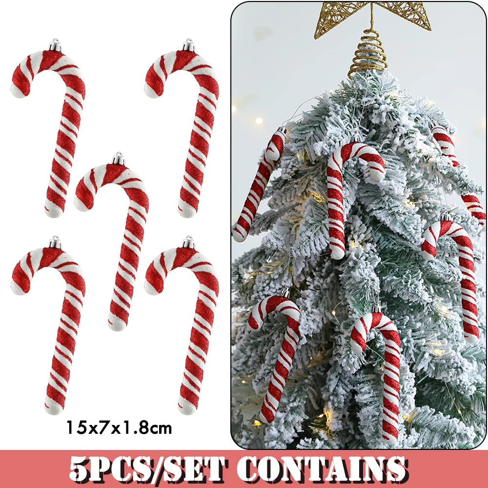 Mélange de cannes de bonbon de Noël mignonnes, sucette, arbre de Noël, ornement de Noël, décoration de la maison, décor de Noel, 2023
